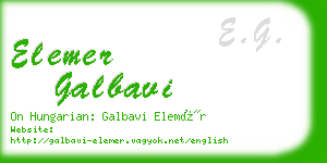 elemer galbavi business card